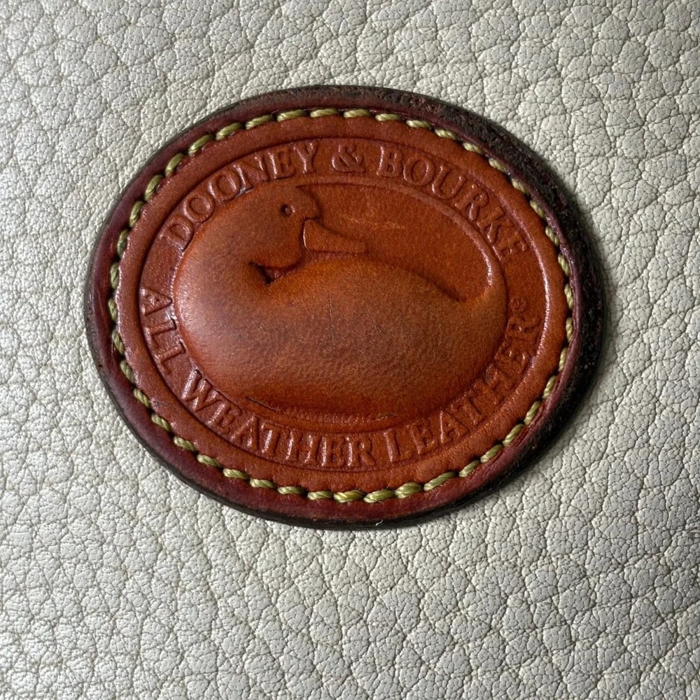 Vintage Dooney & Bourke AWL Pebble Leather Tote Bone Tan‎ Duck Bag - Picture 9 of 16
